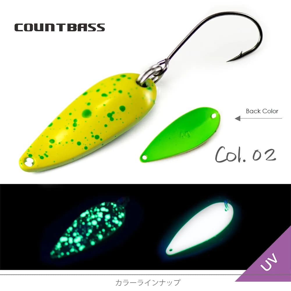 COUNTBASS cuillères à truite 2.4g et 4g leurres de pêche avec crochet unique appâts métalliques de c