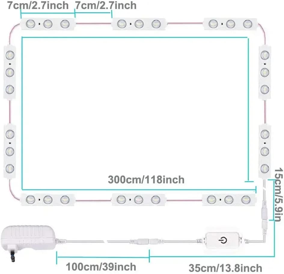Kit de lumières Led pour miroir de vanité, bande lumineuse de maquillage pour coiffeuse, commande ta