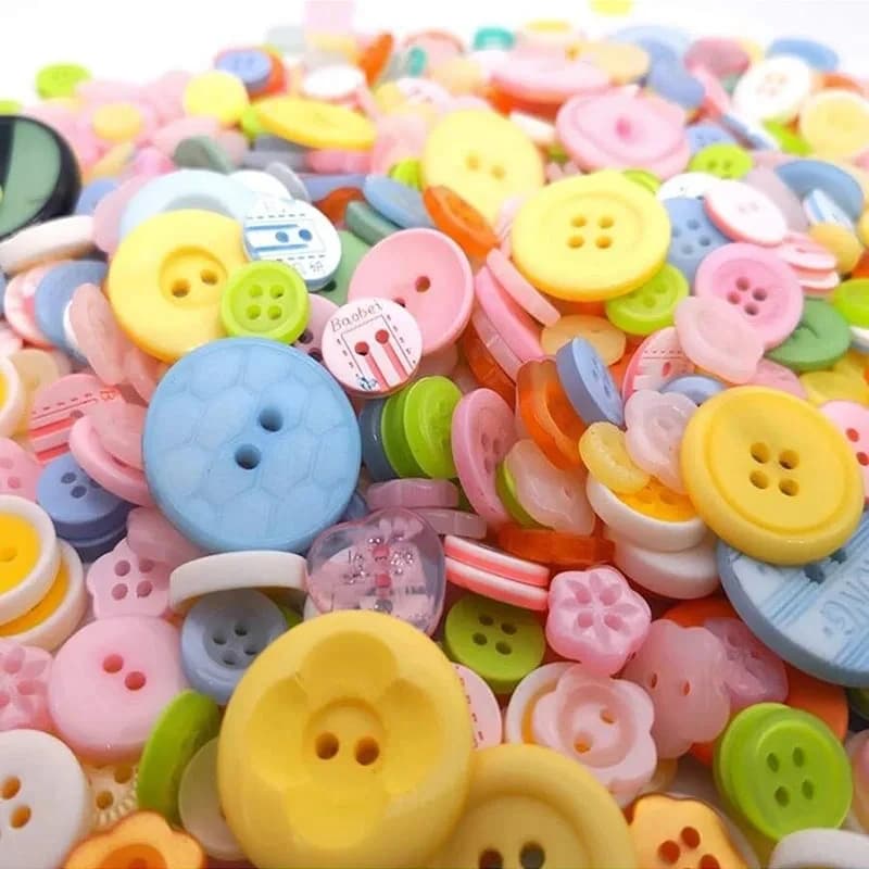 Boutons en résine mélangée colorés, 100 pièces, fournitures de couture faites à la main pour la mais
