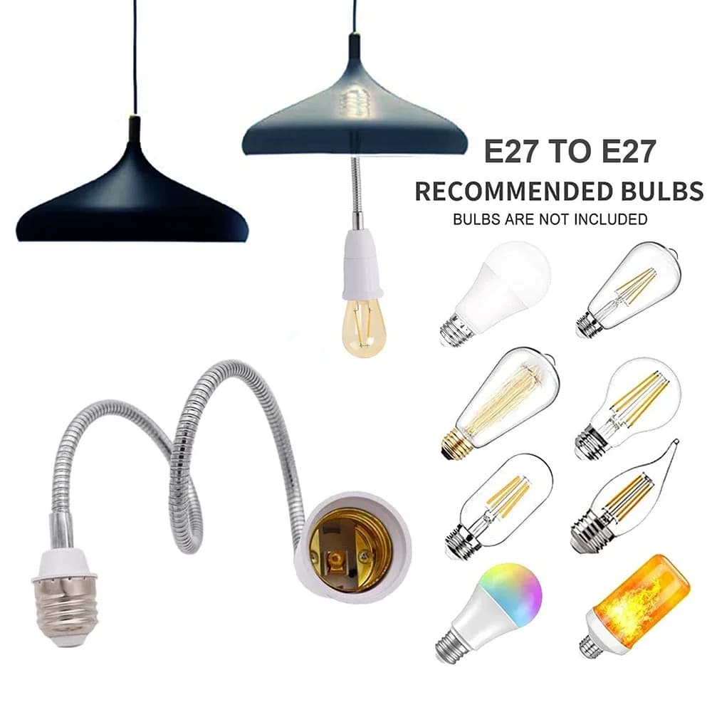 Prolongateur flexible de douille d'ampoule de base de lampe LED, convertisseur de support de lumière