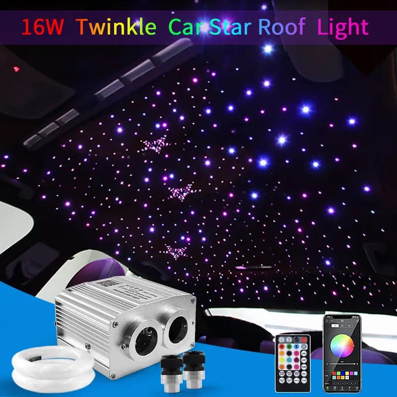 ciel etoile plafond Ciel étoilé LED scintillant de 16w pour voiture, éclairage d'intérieur pour toit