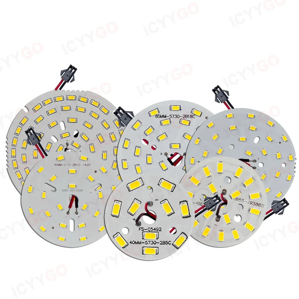 1 pièces LED haute luminosité 3W 5W 9W 15W 18W 24W 36W 50W Source de lumière ronde panneau lumineux 