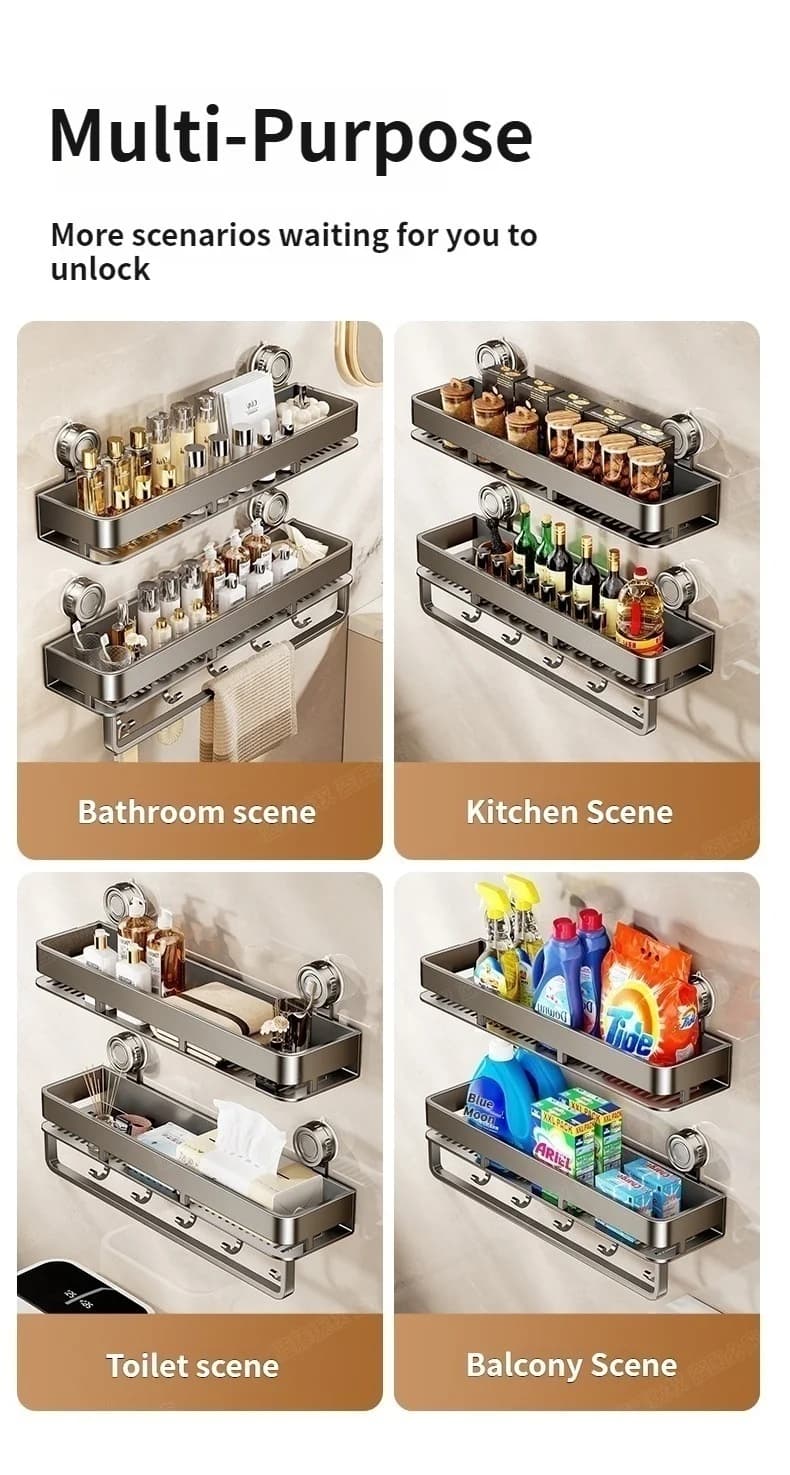 Ventouse salle de bain organisateur mural toilette lavabo douche Gel support de rangement aucun perç