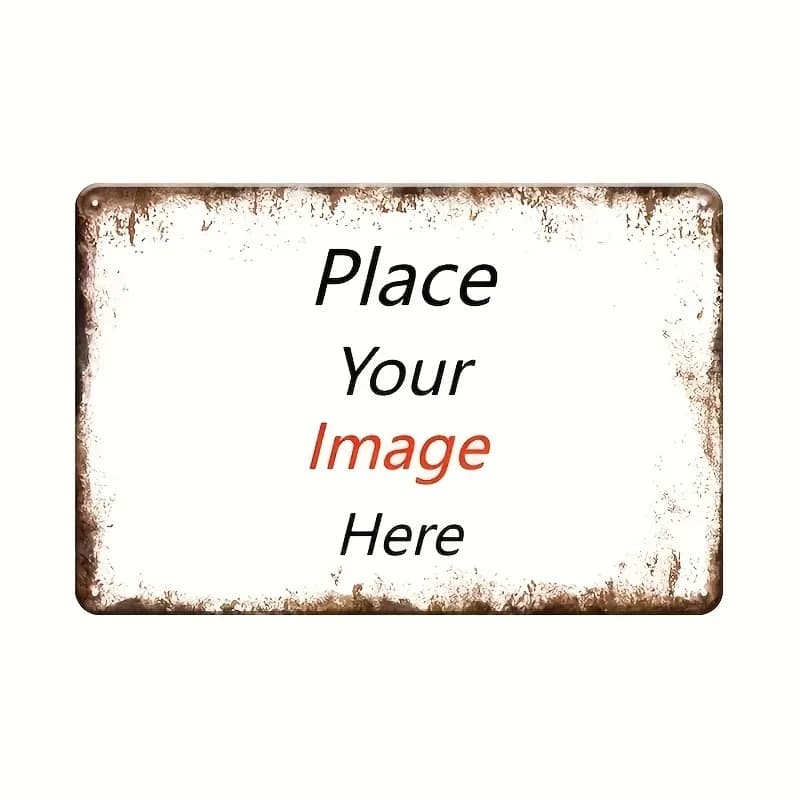 Plaque en métal rectangulaire personnalisée avec logo, peinture vintage sur fer, plaque murale perso