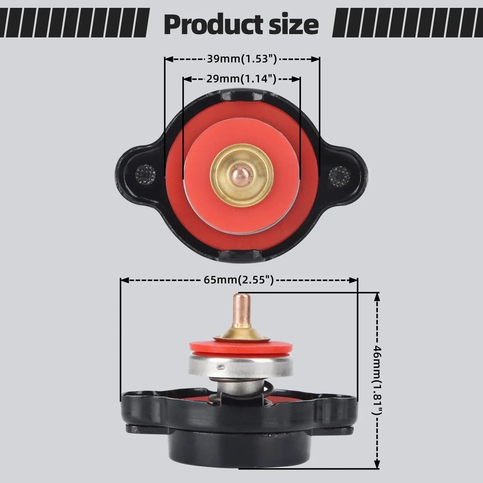 Bouchon de radiateur haute pression 1.8 Bar, 25.6psi, avec jauge de température, pour Honda, Yamaha,
