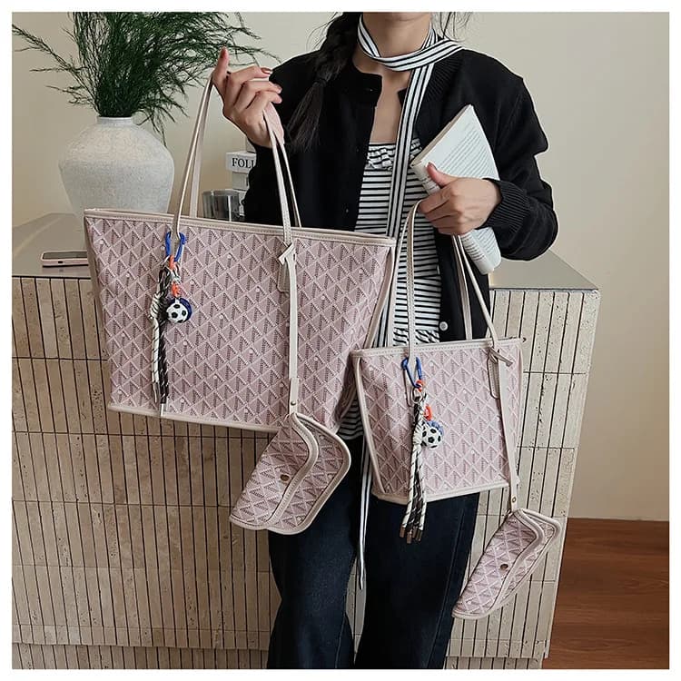 Sac fourre-tout imprimé grande capacité pour femme, sac à bandoulière vintage à lettres, nouveau sac