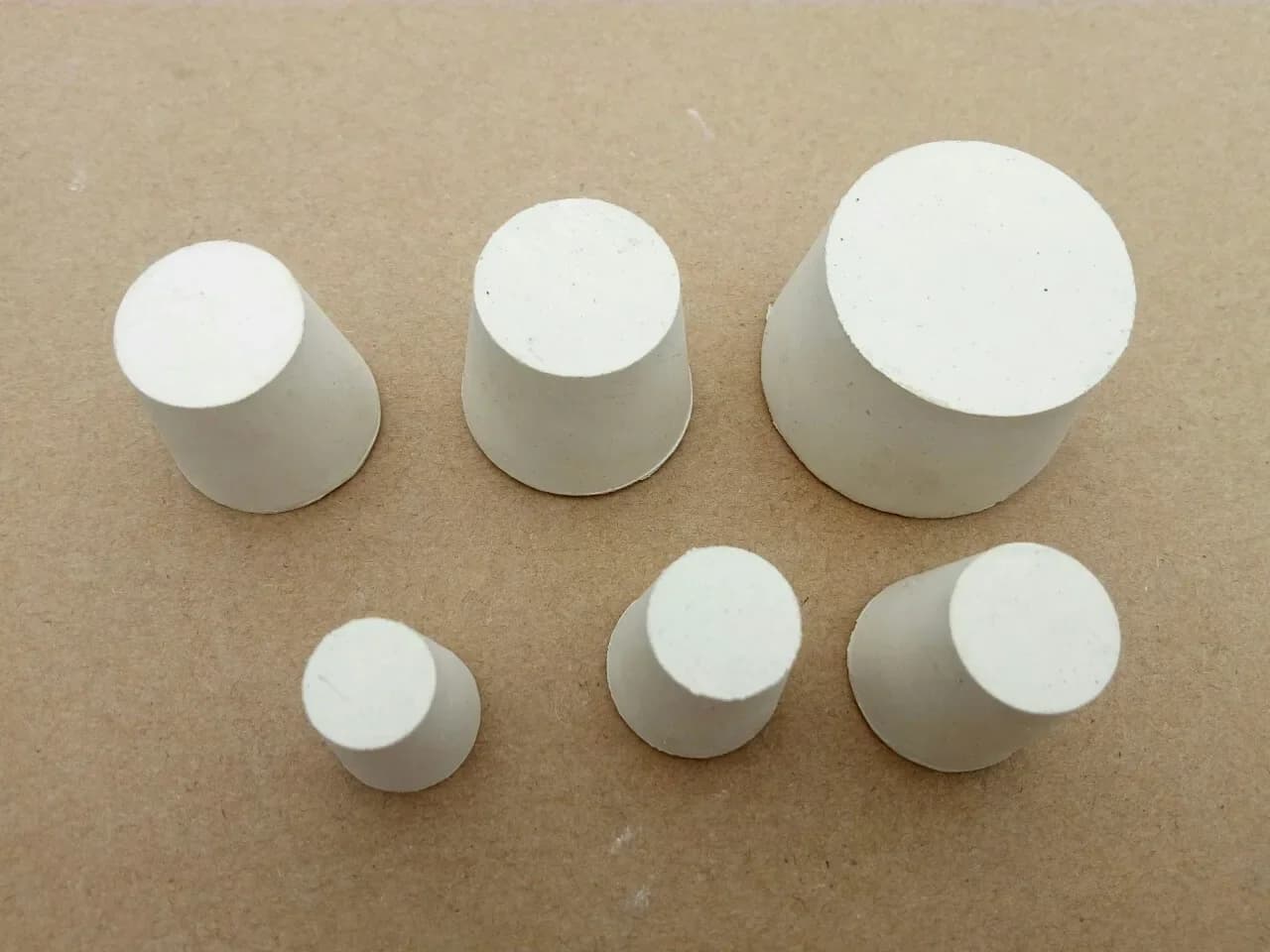 Bouchons coniques en caoutchouc solide, 8mm-62mm, pour tubes à essai de laboratoire, 15 tailles asso