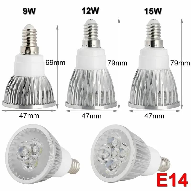 Lampe Led haute puissance MR16 12V GU10 E27 E14 GU5.3 9W 12W 15W, projecteur Cob blanc chaud/blanc f