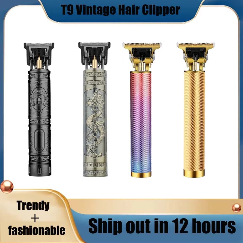 Tondeuse à cheveux électrique Vintage T9, chargeur rapide USB, Machine pour couper les cheveux, raso