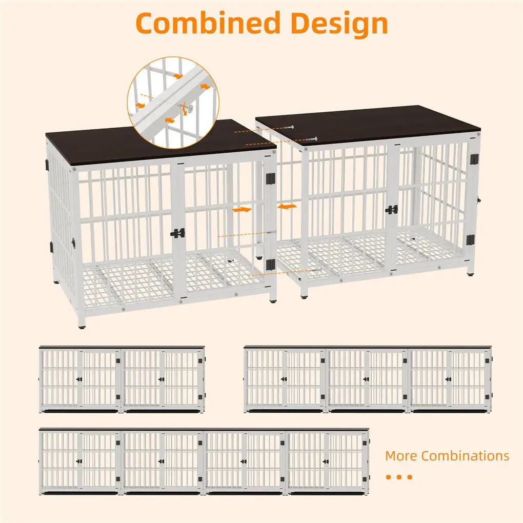 RapDuty-Chenils en métal et bois pour animaux de compagnie, caisse pour chien, table d'extrémité, me