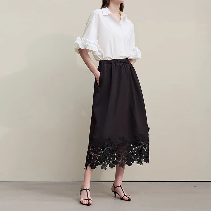 Chemisier Amii en coton pour femme, nouvelle collection été 2026, col à revers, épaules tombantes, c