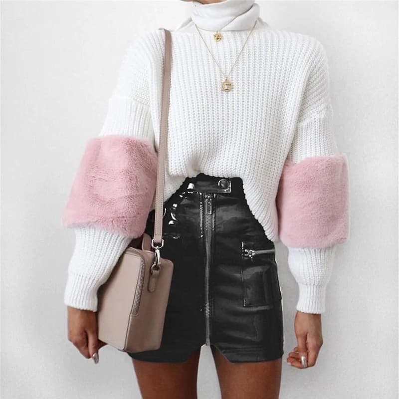 Mini jupe courte en cuir verni brillant pour femmes fermeture éclair fendue Faux Latex Sexy rose noi