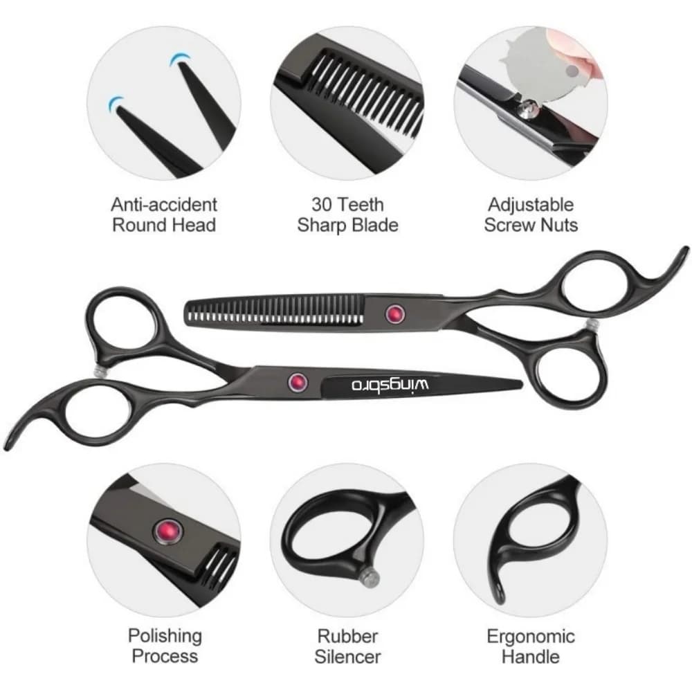 6 pouces coupe amincissement outil de coiffure ciseaux à cheveux ensemble en acier inoxydable Salon 