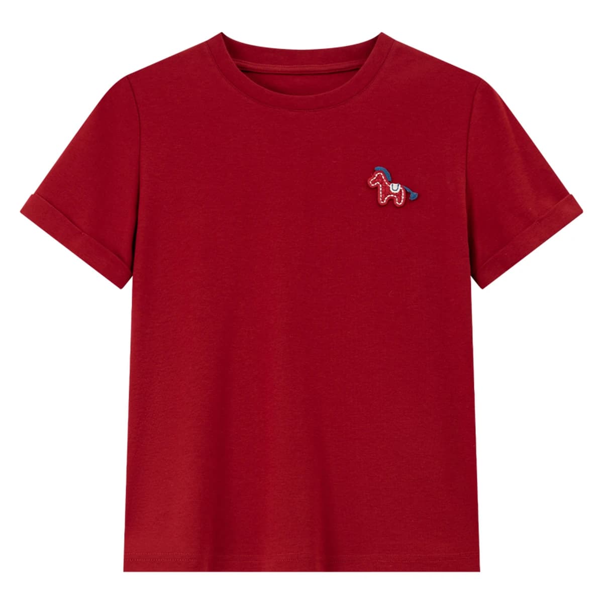 T-shirt décontracté polyvalent rouge pour femme VIMLY, nouvelle collection été 2026, mode bureau, br