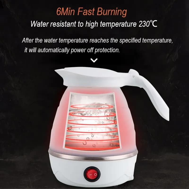 600 ml de voyage domestique chauffe-eau théière bouilloire électrique pliable portable 220 volts et 