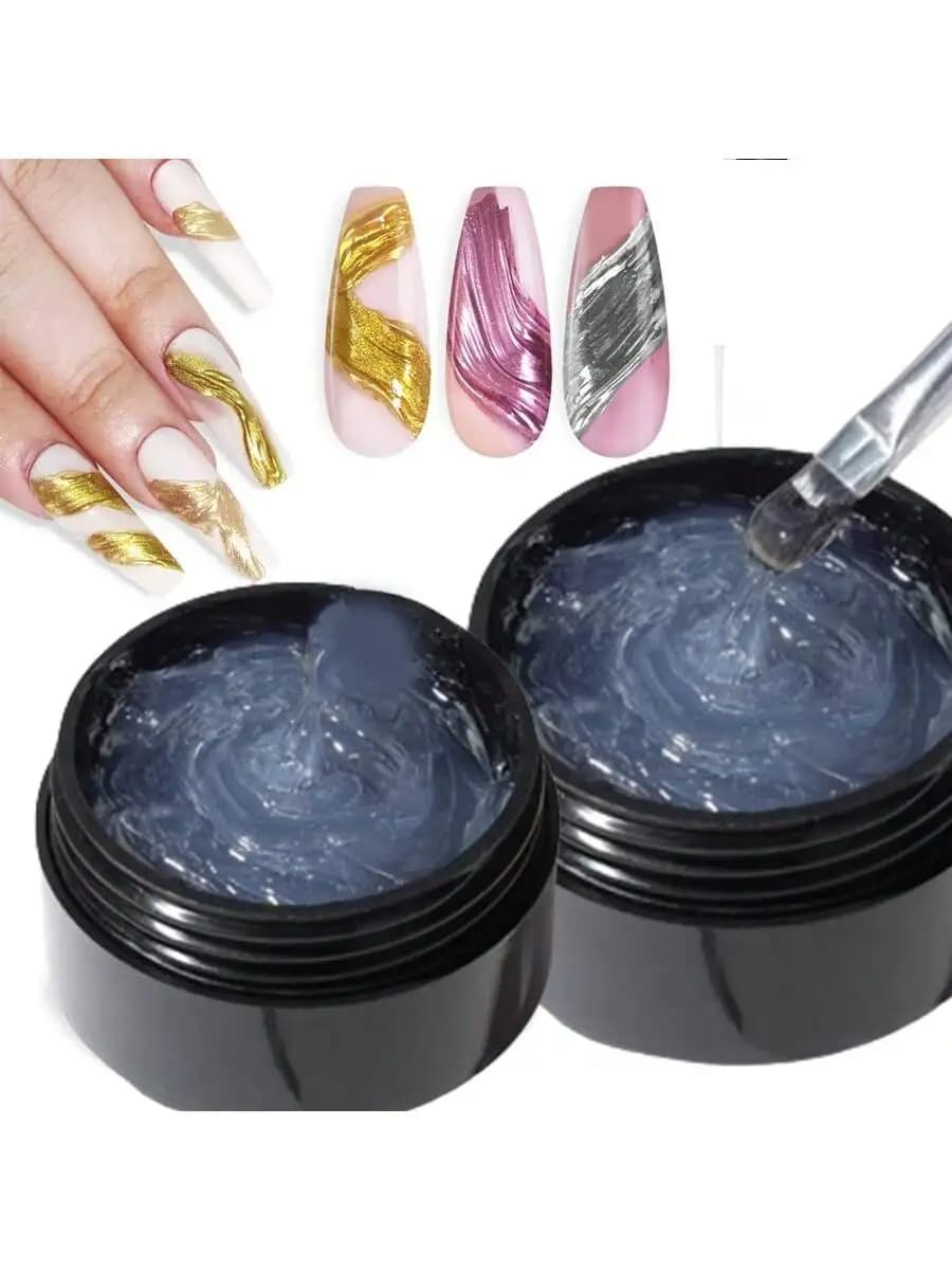 5ml 3D clair ongles Gel et Nail Art miroir poudre créer métallique tridimensionnel nail art 3D peint