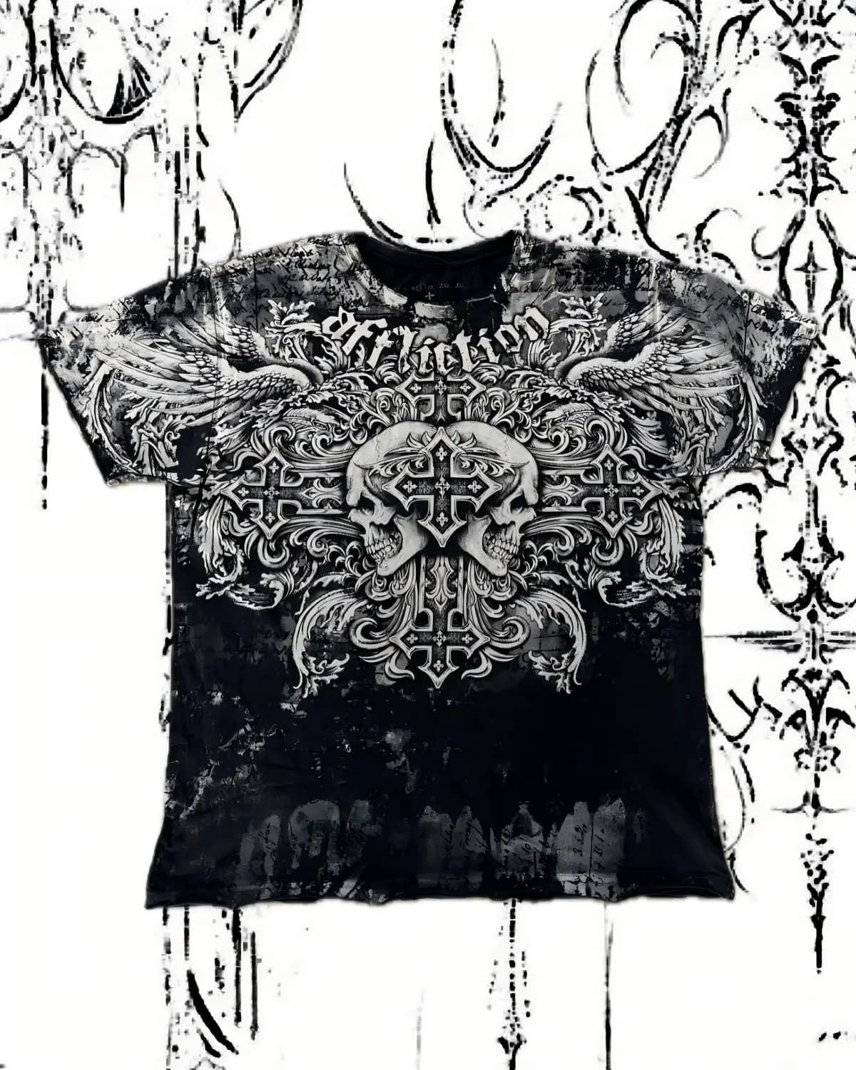 T-shirt d'été pour homme, col rond, imprimé ailes d'ange gothiques et lettres, confortable et respir