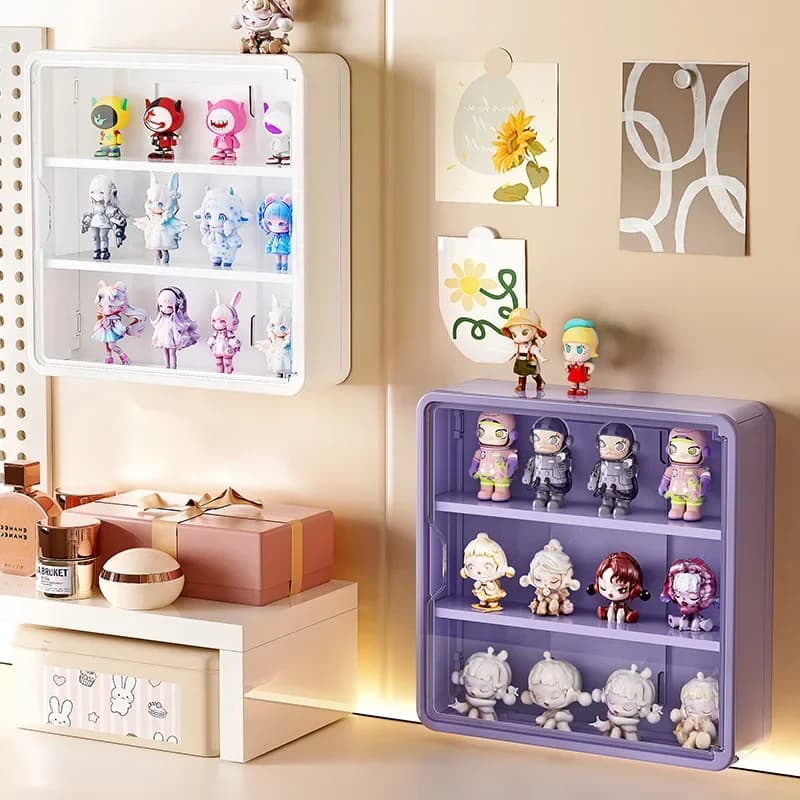 Boîte de rangement murale pour figurines d'action, présentoir magnétique à aspiration T1, boîte enne