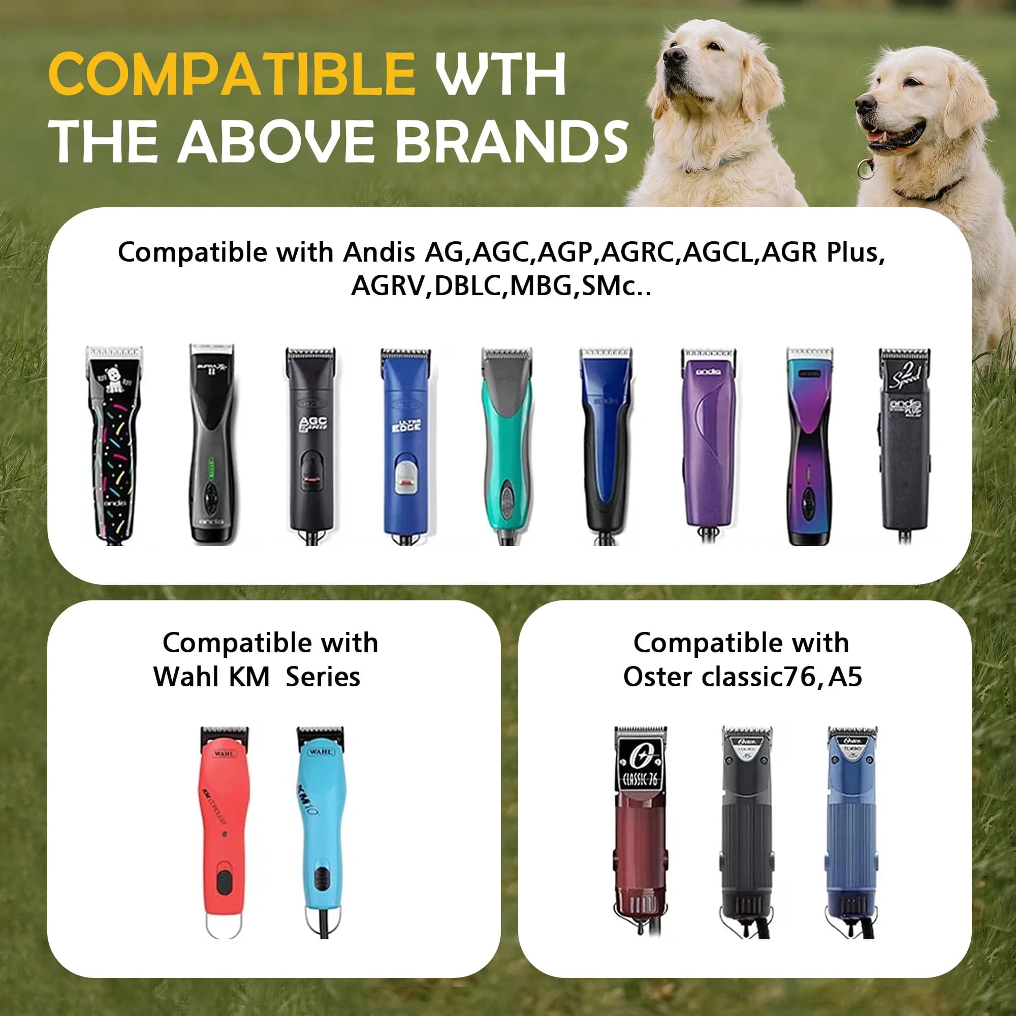 Lame de rechange en céramique grossière pour animaux de compagnie, 5 pièces, Compatible avec Andis 6