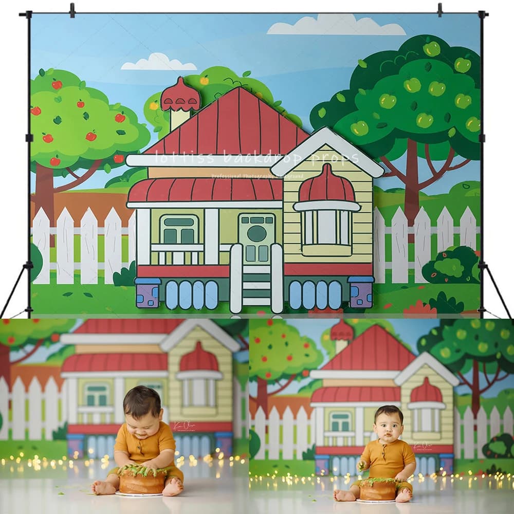 Blueys maison thème décors enfants bébé photographie accessoires enfant adulte anniversaire gâteau S