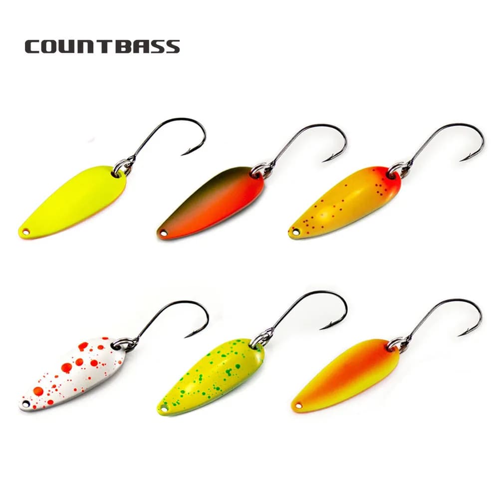 COUNTBASS cuillères à truite 2.4g et 4g leurres de pêche avec crochet unique appâts métalliques de c