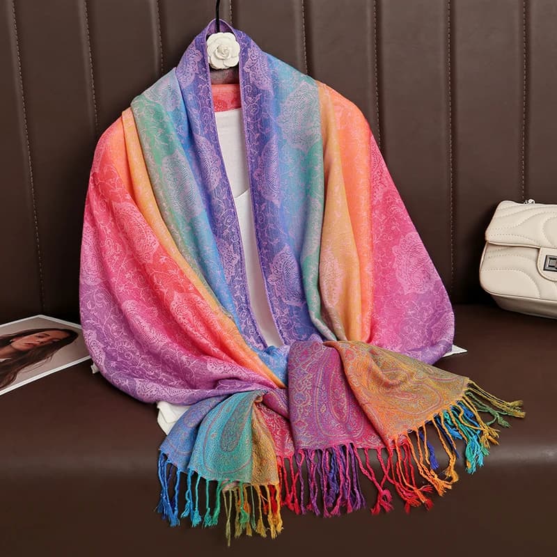 Écharpe en cachemire pour femme, marque de luxe, imprimé, châle chaud et enveloppes, Pashmina, Banda