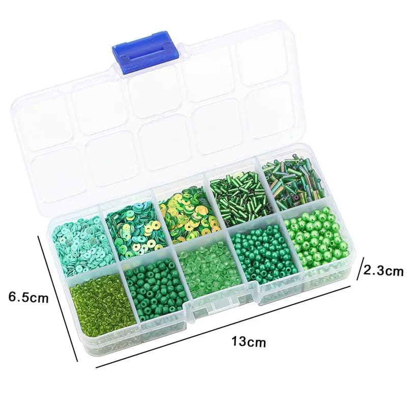 Boîte à paillettes de perles de verre en cristal tchèque, kit de fabrication de bijoux, bricolage, s