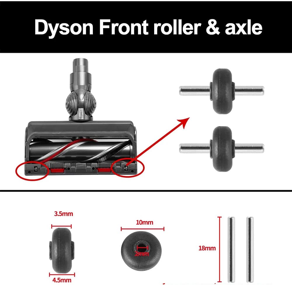 Roues à semelle pour Dyson V6 V7 V8 V10 V11 V15 DC58 DC59 DC62, tête de nettoyage à entraînement Dir
