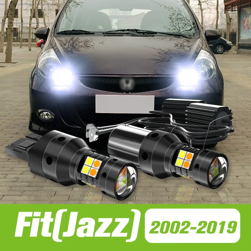 Clignotant LED double Mode pour Honda Fit Jazz 2002 – 2019, 2 pièces, feu de jour DRL 2007 2008 2009