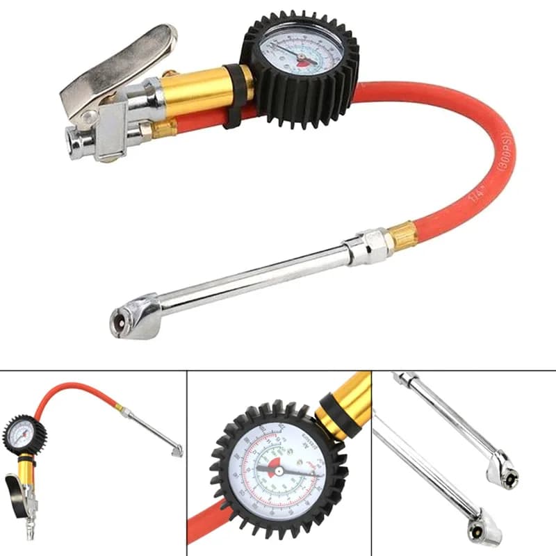 Gonfleur d'air pour pneus, compteur de pression des pneus, voiture, camion, pompe, jauge de tuyau, o