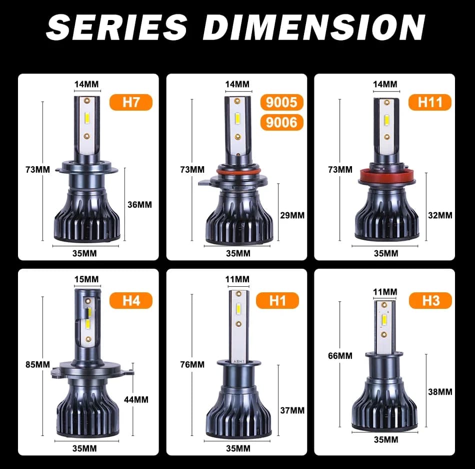 Phare de voiture 18000LM 80W CSP H4 LED H7 H1 H3 H8 H11 9005 HB3 9006 HB4 880 881 H27 phares de voit