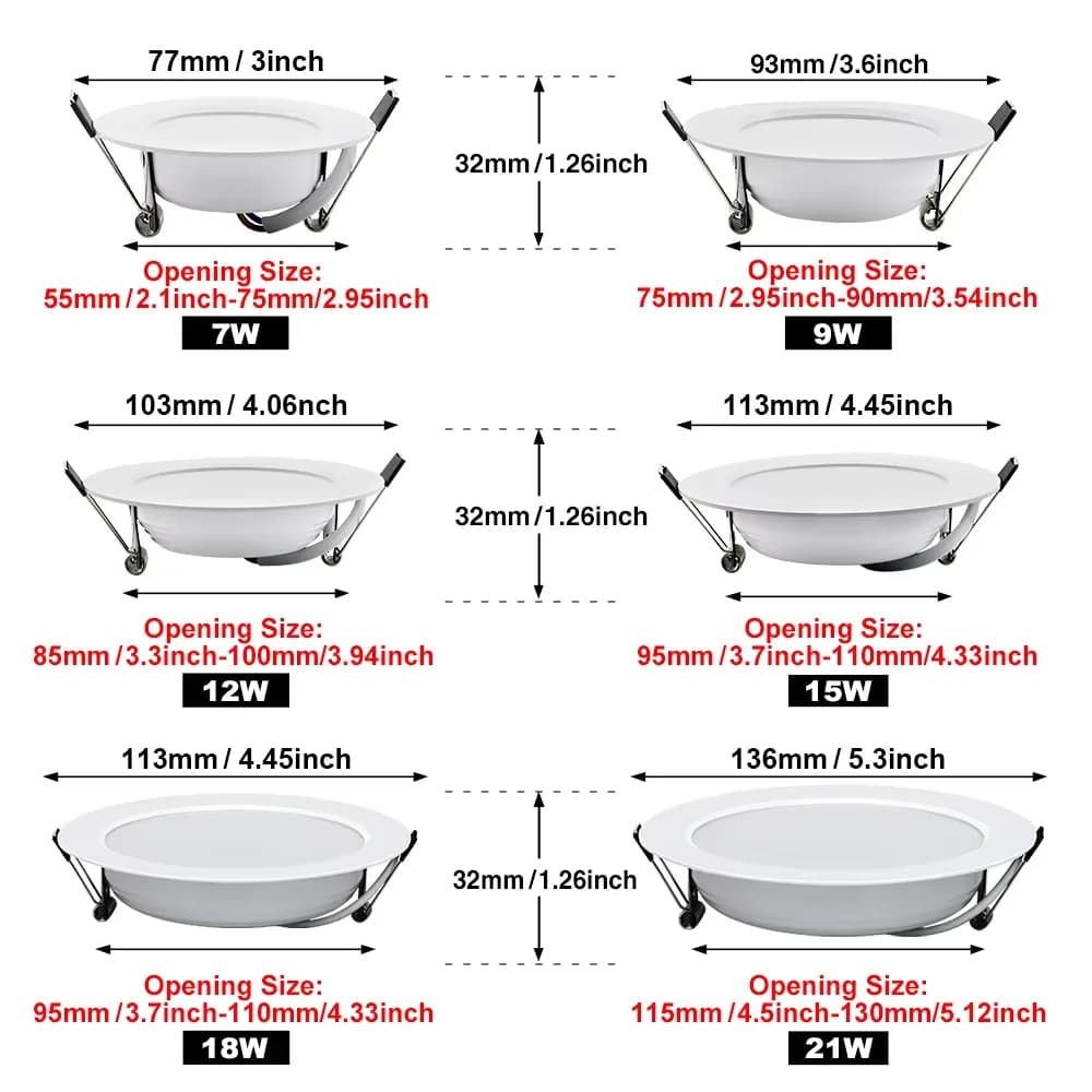 10 pièces/lot LED Downlight 220V encastré rond plafond Dowm lumière chambre salon intérieur pour la 