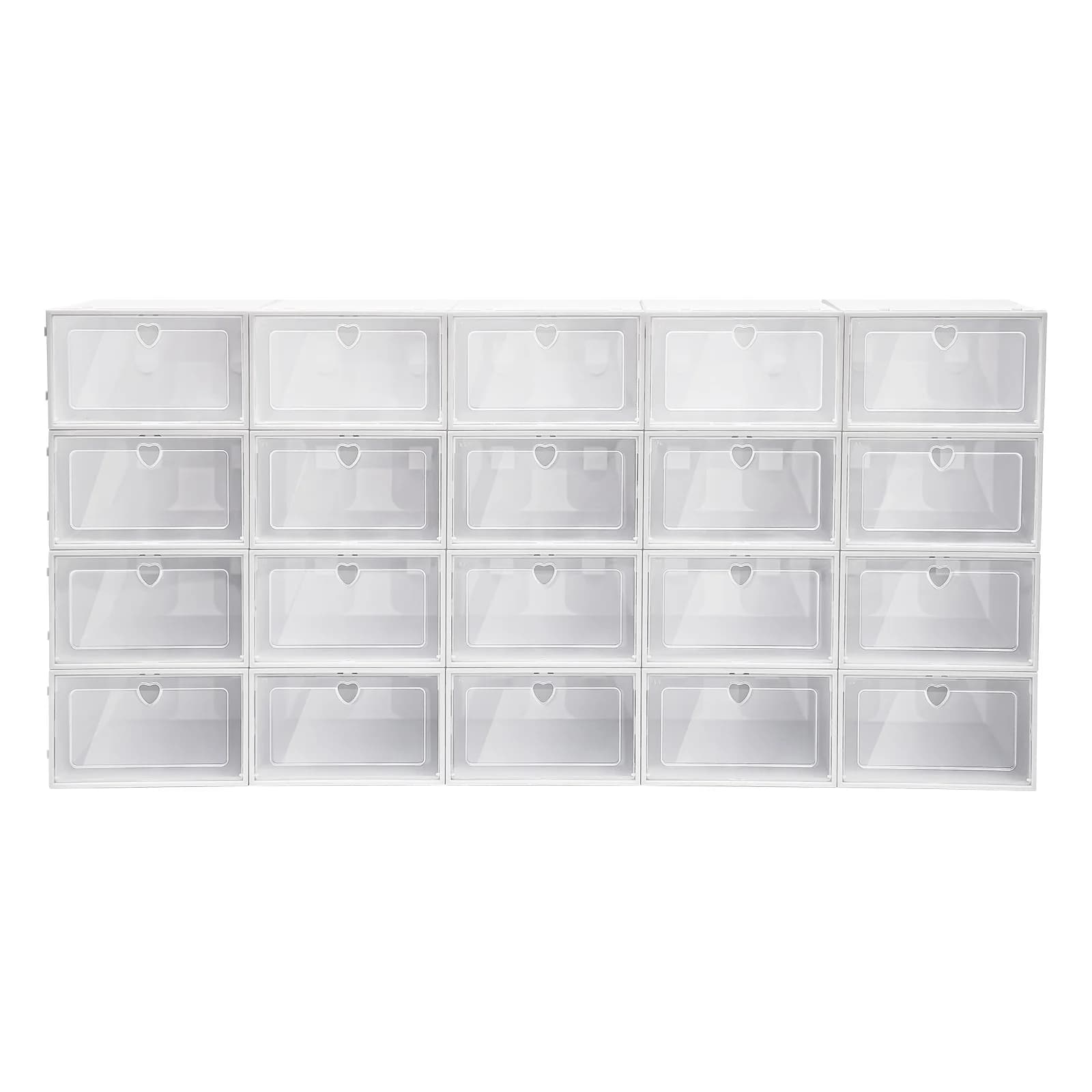 Boîtes à chaussures pliables, organisateurs de chaussures en plastique, étuis de rangement empilable