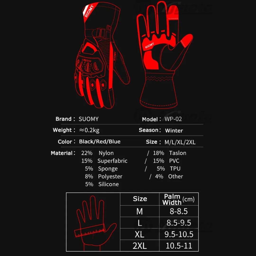 Suredépensé-Gants de moto coupe-vent et imperméables pour hommes, gants d'équitation de moto, écran 