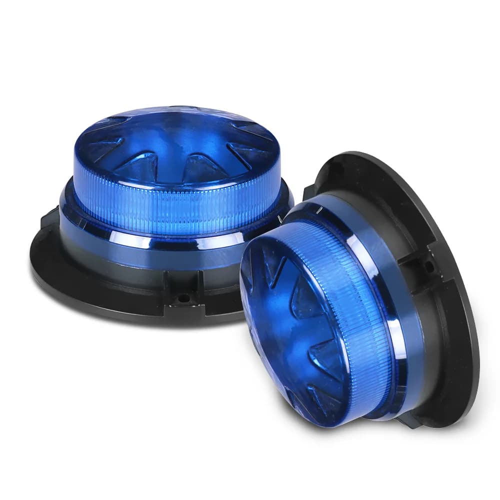 Base magnétique LED bleu lumière stroboscopique d'urgence voiture Police toit clignotant voyant d'av