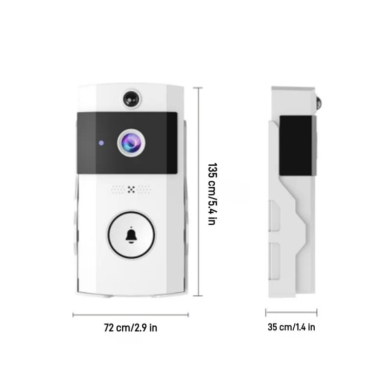Sonnette vidéo intelligente solaire sans fil HD avec caméra de sécurité, protection contre la pluie,
