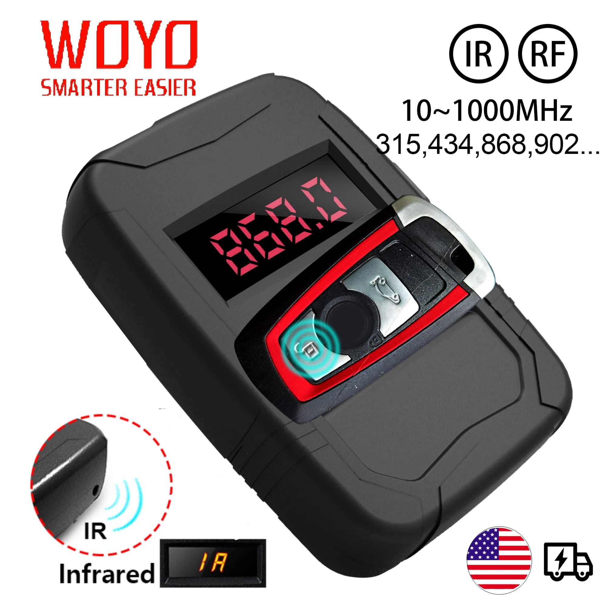 WOYO 10 - 1000mhz Auto key testeur de frequences ,outil de voiture testeur de fréquence,IR FR compte