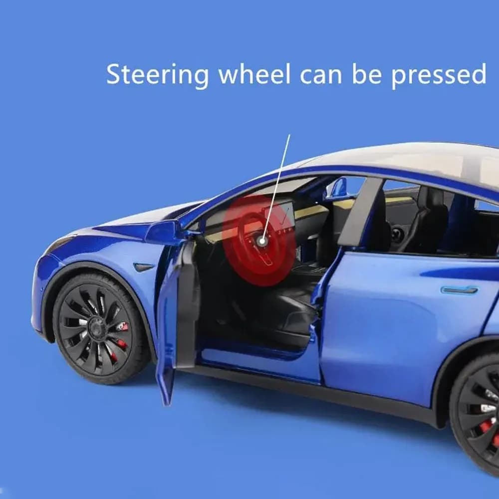Modèle Y en alliage moulé sous pression, échelle 1/24, modèles de Simulation de voiture avec son et 