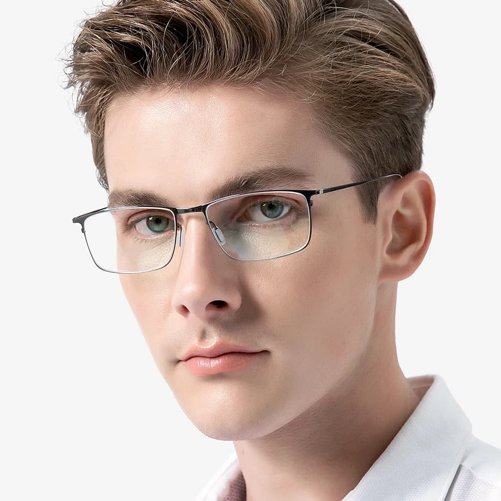 FONEX alliage lunettes cadre hommes montures à jante complète haut de gamme qualité lunettes carrées