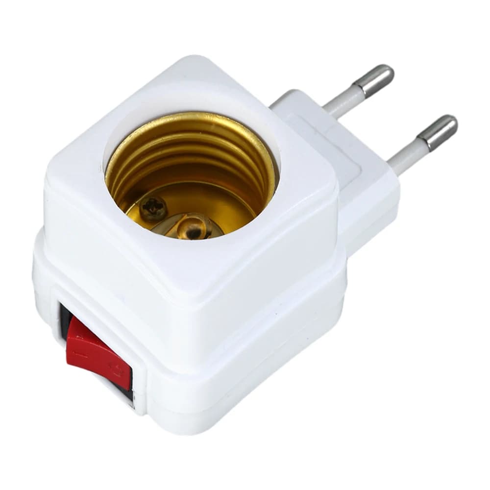 Adaptateur d'ampoule à vis avec interrupteur individuel, prise UE, embout à vis