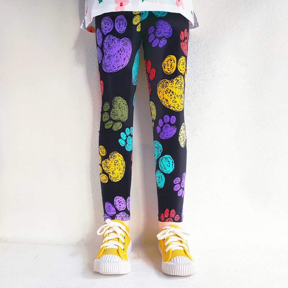 Printemps été filles Leggings enfants pantalons fleur léopard dessin animé imprimé Leggings enfants 