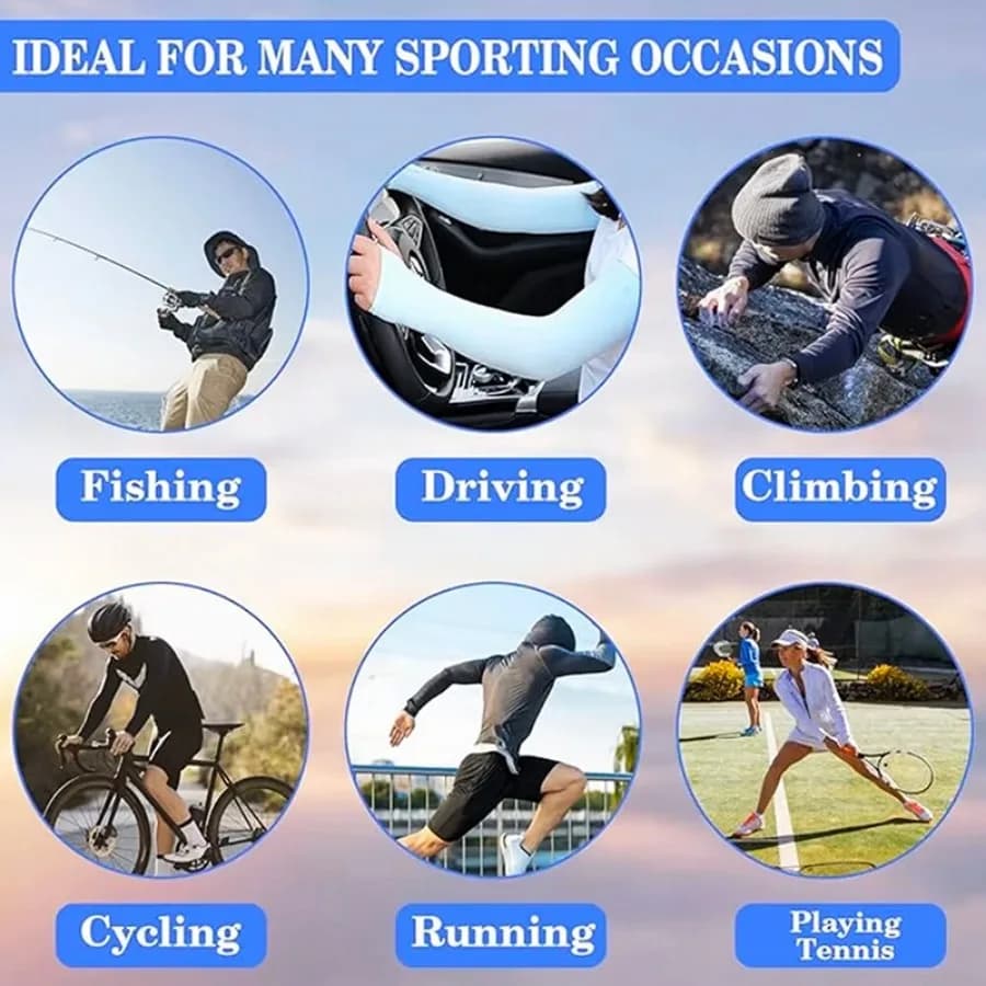 4 paires d'été en soie glacée Protection solaire manchon de glace unisexe mode Sports de plein air c