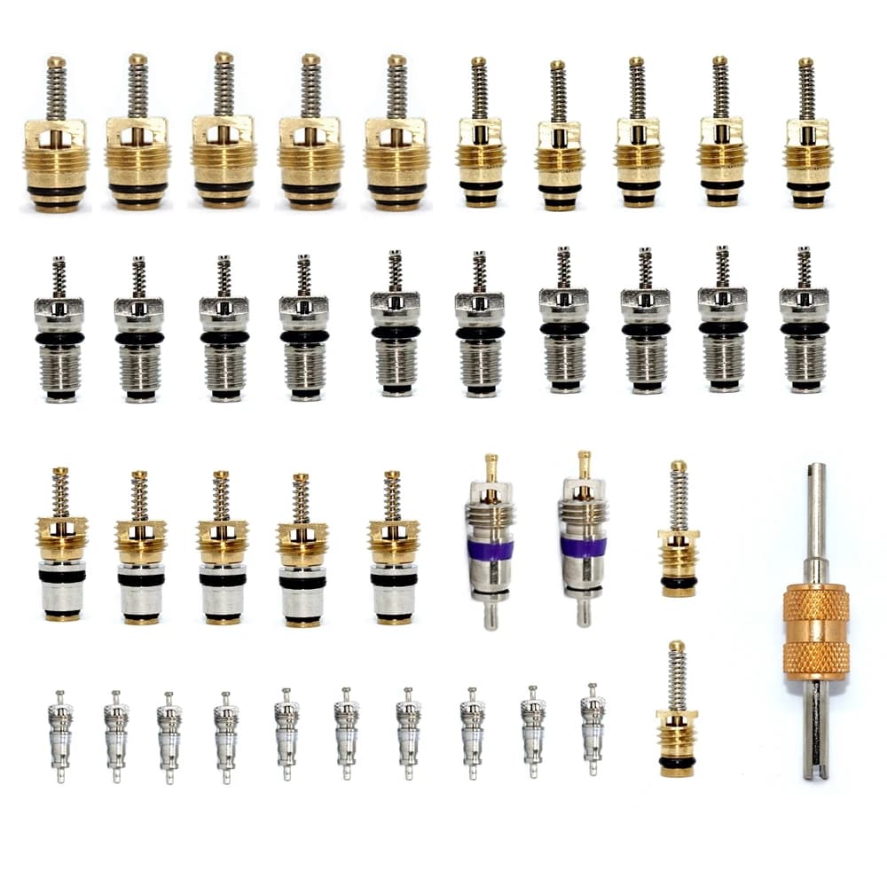 1 ensemble R12 R134A Auto voiture climatisation A/C pneu Valve tige noyau dissolvant Kit d'outils