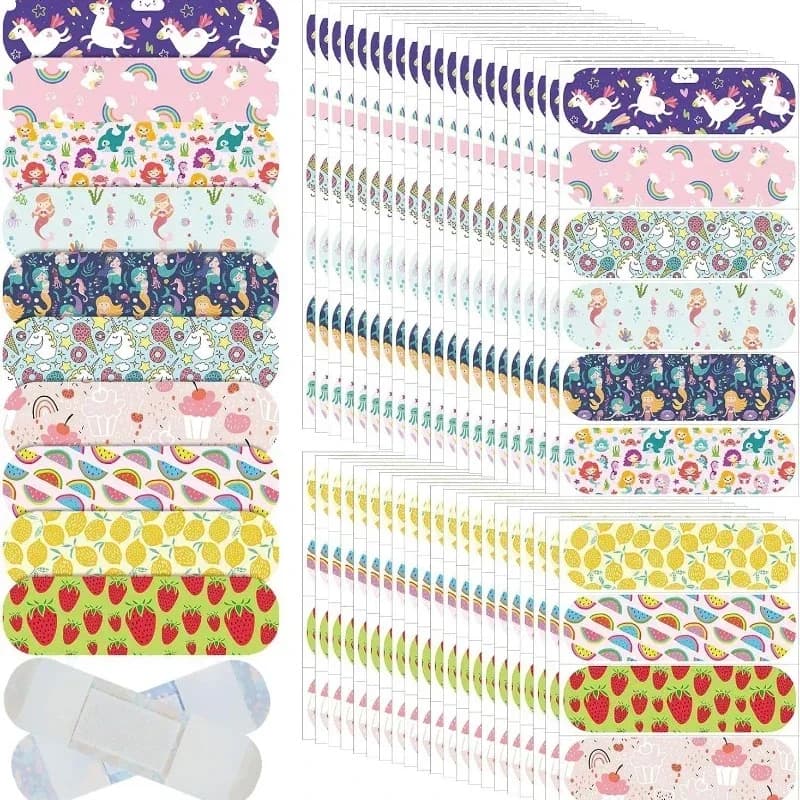 Pansements Adhésifs en IQUE Patch pour Enfant Fille, Sirène, Cheval, Ciel Nocturne, Dessin Animé, Pl