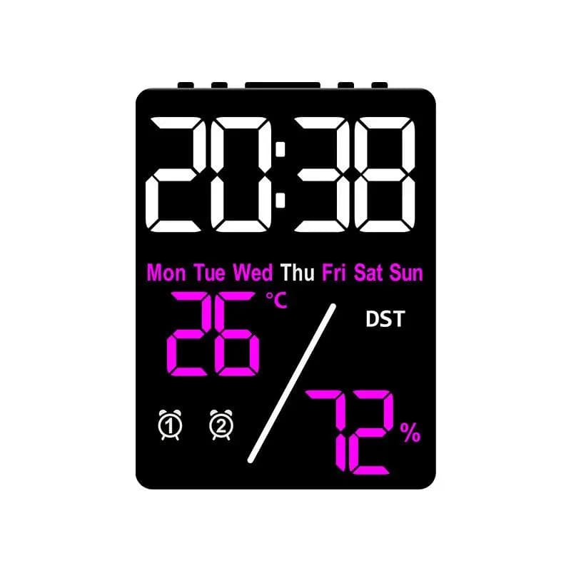 Réveil numérique température humidité Date semaine affichage 2 alarme Snooze horloge de Table électr