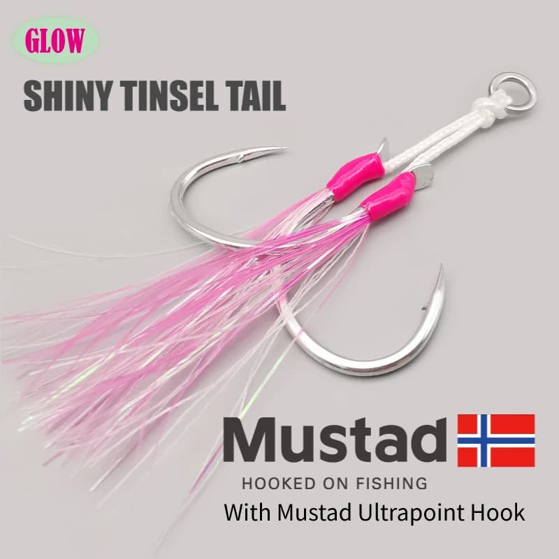 2-SJ – hameçon de pêche à gabarits lent, double assistance avec crochets Mustad, hameçon de gabarits