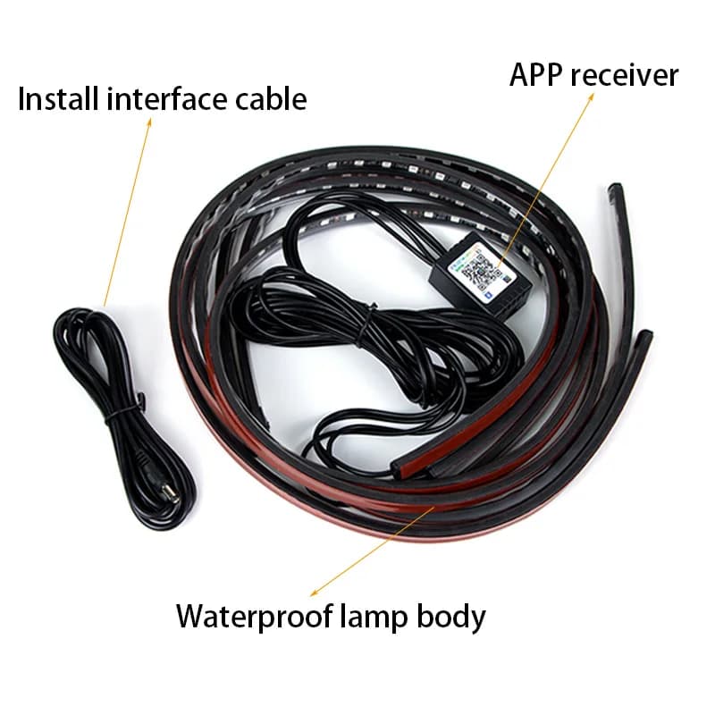 BLALION – bande lumineuse LED Flexible pour voiture, application sous le corps, contrôle du son à di