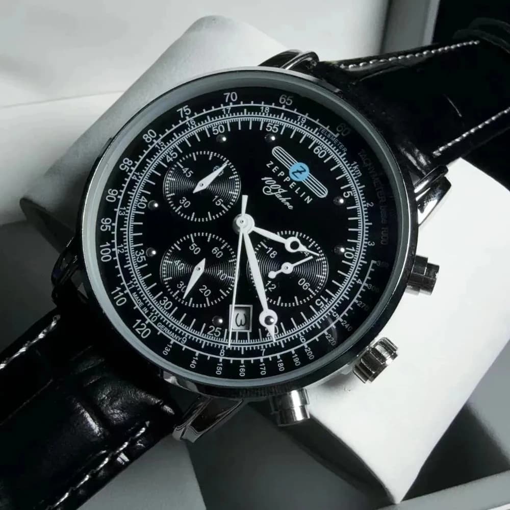 Montre Classique Homme Business et Loisirs, Chronographe Multifonctionnel à Trois Cadrans avec Secon
