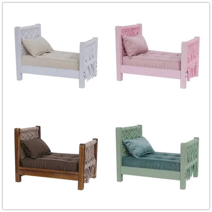 Accessoires de photographie pour nouveau-nés, Mini coussin de matelas pour lit de bébé, panier, chai