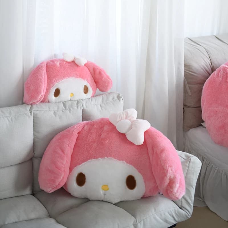 Jouet en peluche doux My Melody, oreiller de câlin de grande taille, coussin de dos confortable, jol